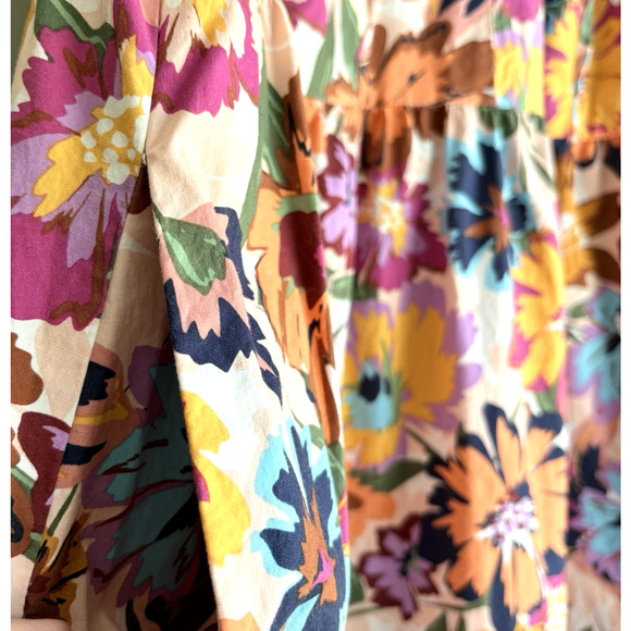 MAGGY LONDON Woman Floral Ruffle Sleeveless Dress Cotton Retro Plus Size 22W - Picture 8 of 11